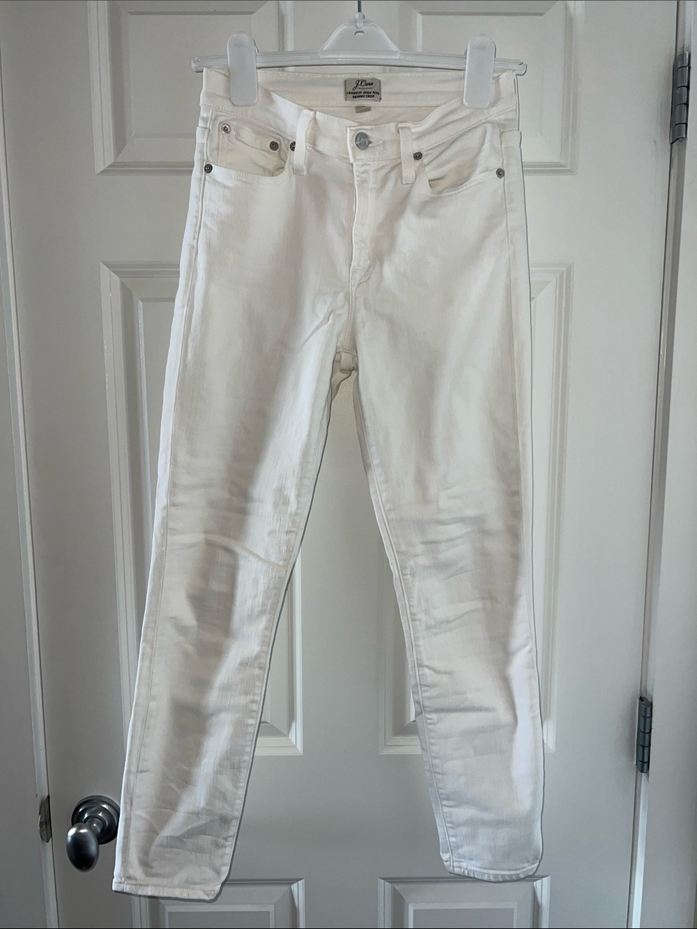 J. Crew Women's Lookout High-Rise White Skinny crop Jeans